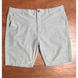 Mens Gray Flat Front Hybrid Golf‎ Casual Shorts